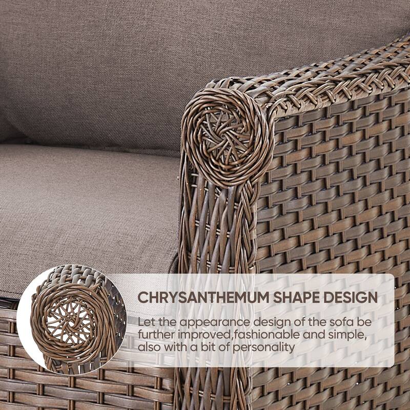 Gymojoy Outdoor Wicker Swivel Glider Chairs with Cushions