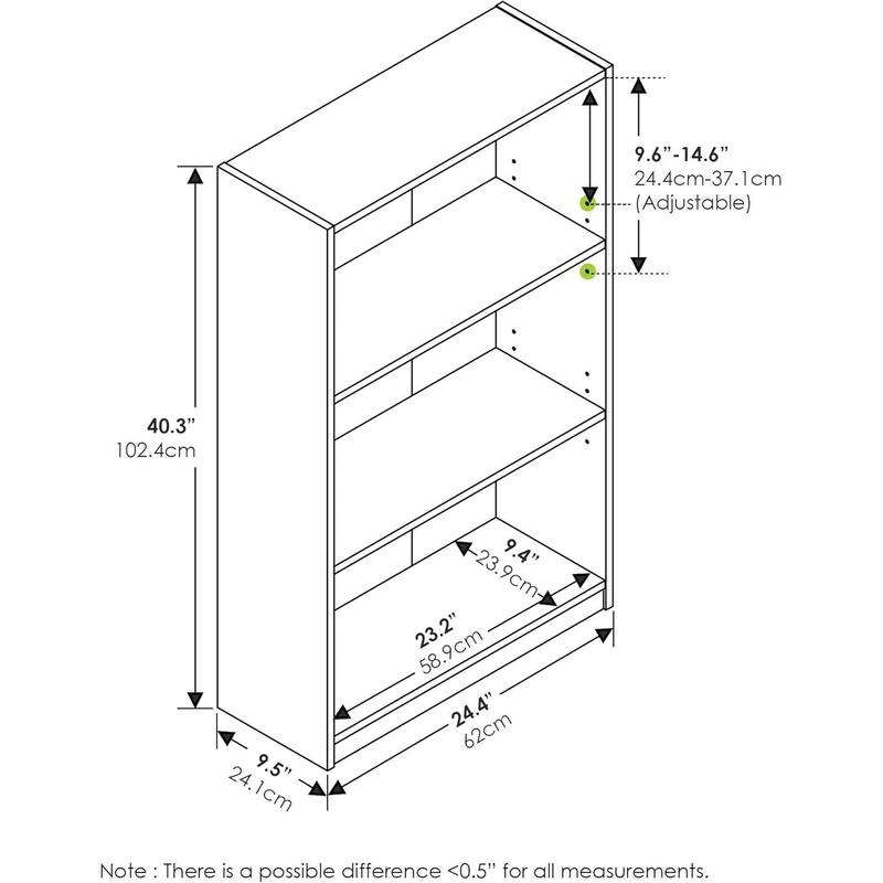 4-Shelf Ladder Bookcase Contemporary Leaning Shelf Storage with Open Display for Living Room or Office Space