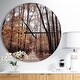 preview thumbnail 1 of 8, Designart 'Road in Autumn Golden Forest' Oversized Traditional Wall CLock 23 in. wide x 23 in. high