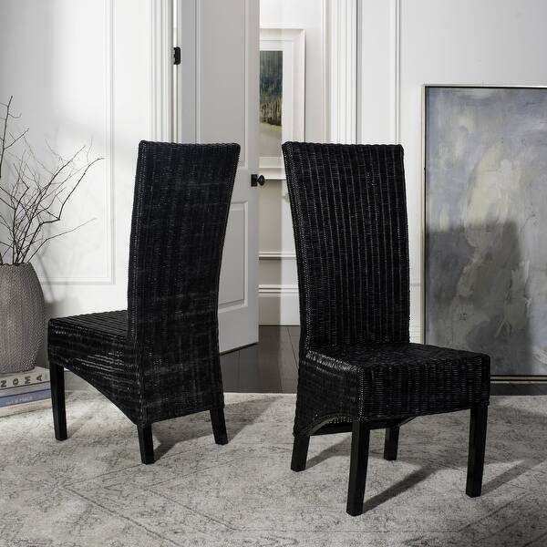 Shop Safavieh Dining Rural Woven St Croix Wicker Black High Back