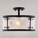 preview thumbnail 10 of 9, Wilder 3-Light Matte Black Modern Drum Semi Flush Mount Lighting Ceiling Fixture, White Swirl Glass Shade