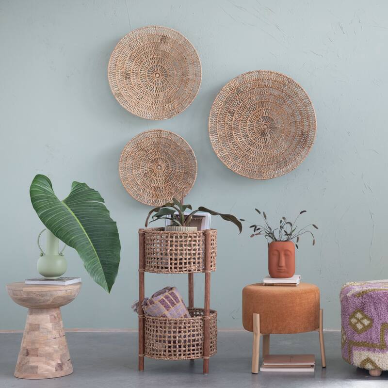 Woven Banana Bark Wall Décor, Set of 3