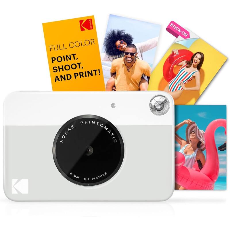 Kodak Printomatic Instant Print Camera Bundle with Pink Soft Case & 20-Pack Zink Photo Paper - N/A