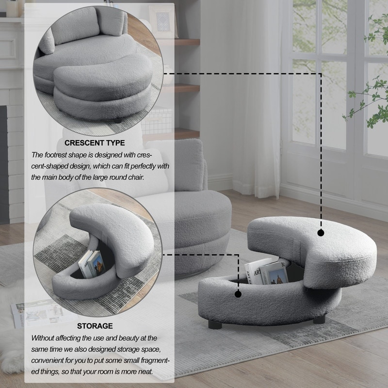 Round chair and a top half with ottoman