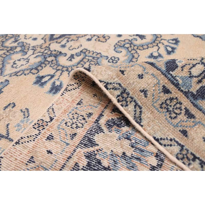 ECARPETGALLERY Hand-knotted Antalya Vintage Beige Wool Rug - 6'9 x 9'5