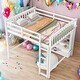 preview thumbnail 2 of 16, Full Size Loft Bed With 8 Open Storage Shelves Snd Built-in Ladder for Home