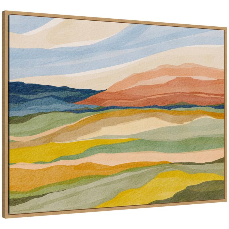 Kate and Laurel Sylvie Vibrant Rhythm Framed Canvas by Nikita Jariwala - 42x32