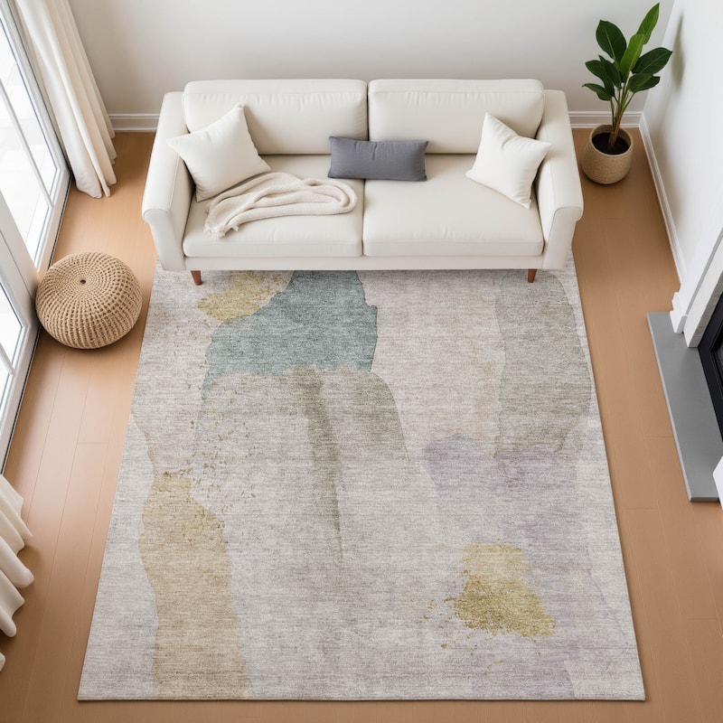 Premium Washable Super Soft Vintage Modern Mayfield Rug - Beige - 2'6" x 3'10"