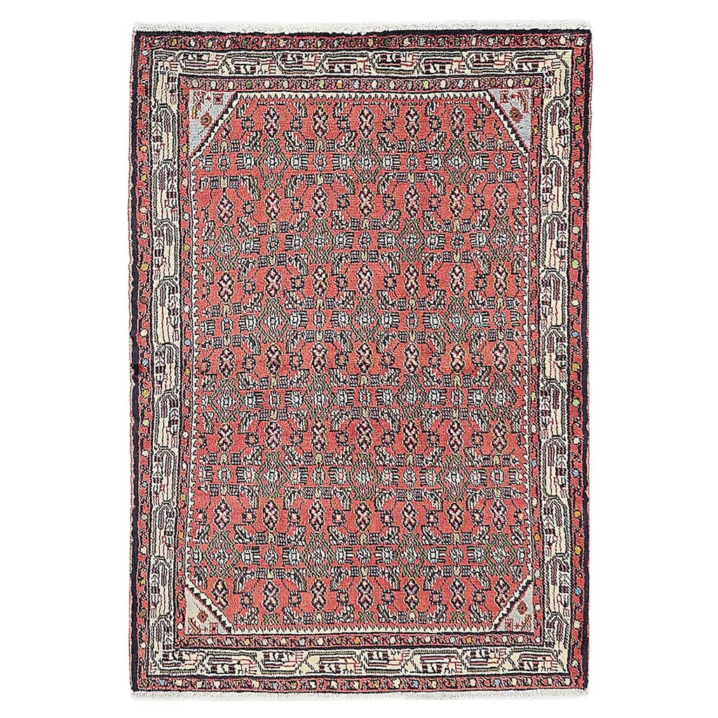ECARPETGALLERY Hand-knotted Andelz Light Red Wool Rug - 3'5 x 4'11