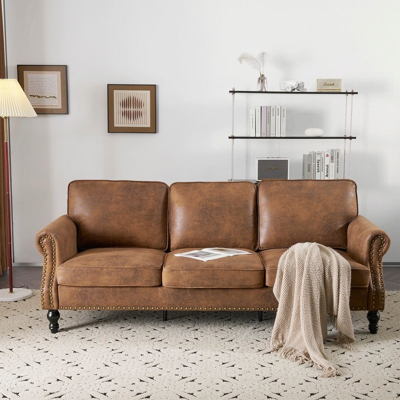 83W ×32D ×31H Mid-Century Style Upholstered Multi-Person Sofa Indoor