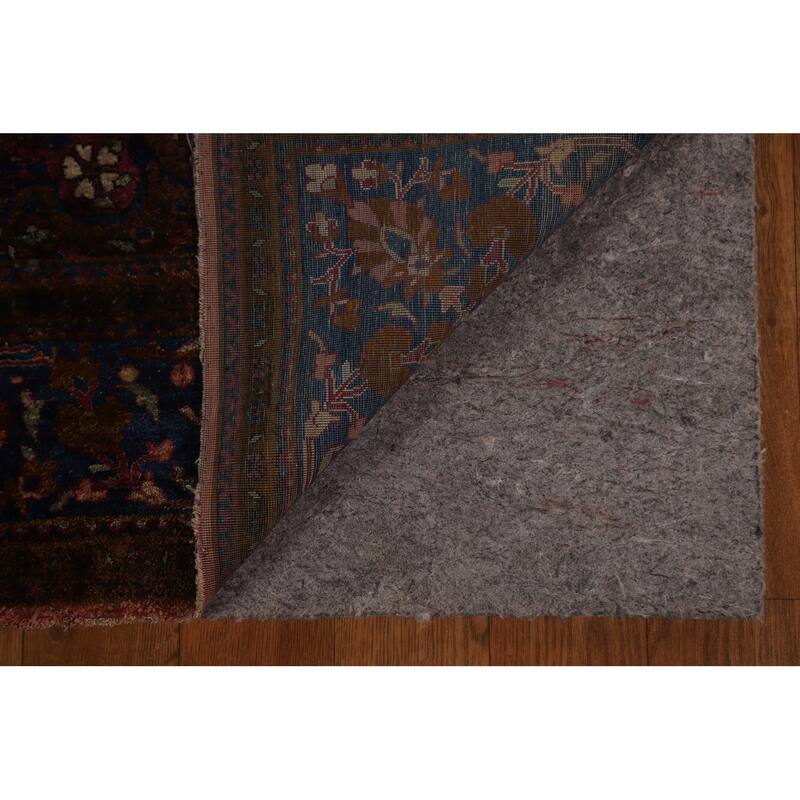 Silk Pre-1900 Antique Kashan Mohtasham Persian Area Rug Hand-knotted - 4'1" x 6'10"