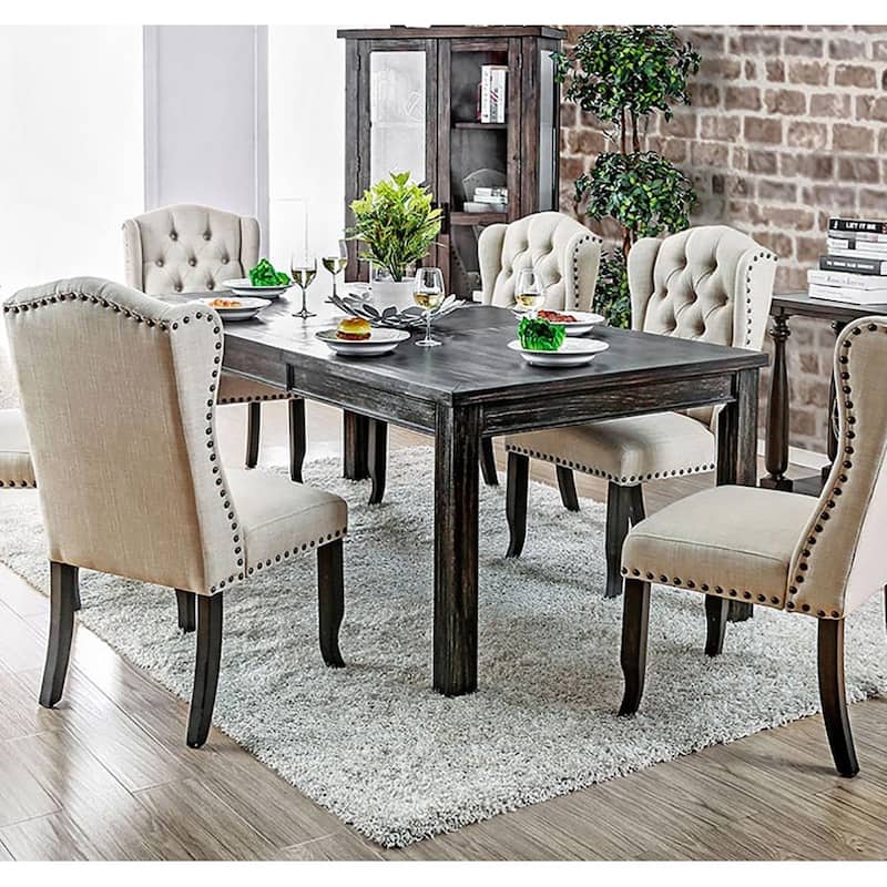 Rustic Extendable Dining Table in Antique Black