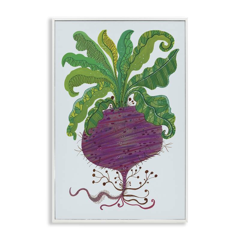 Stupell Stylized Beetroot Vegetable Framed Giclee Art Design By Kay Widdowson - 20 x 30 - White