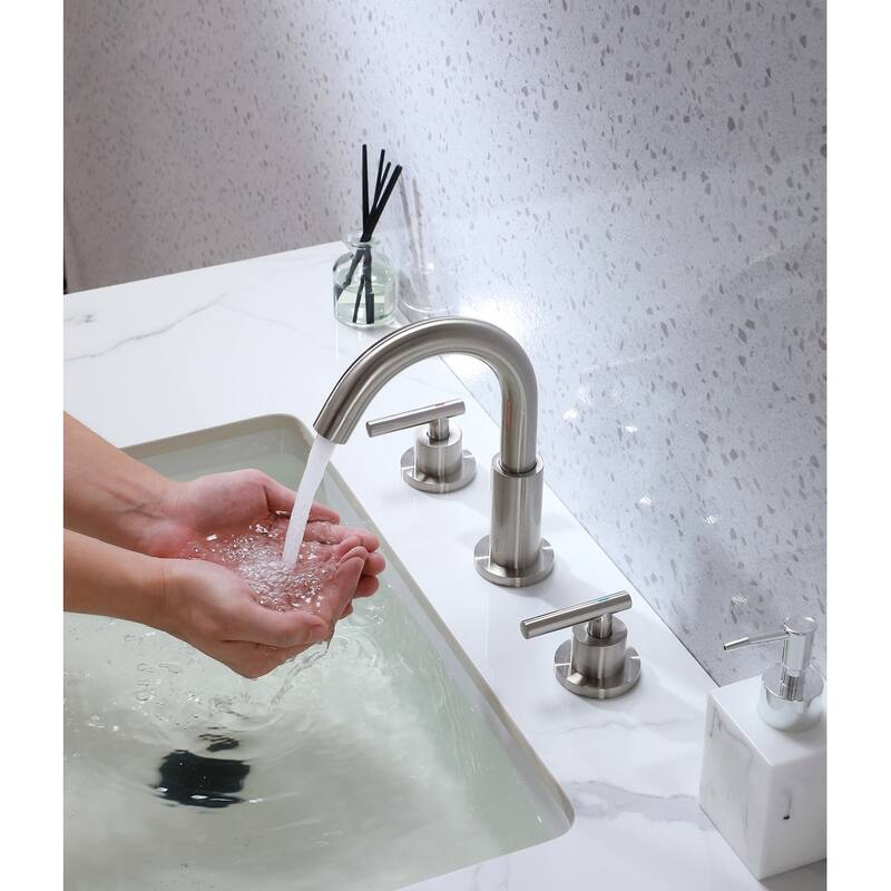 Indigo Home 8 inch Widespread Double Handle Bathroom Faucet