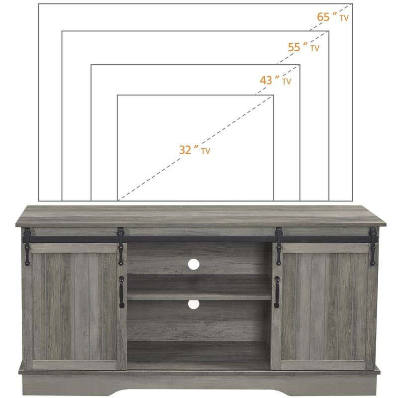 Yaheetech Industrial Classic Farmhouse TV Stand for TVs up to 65"