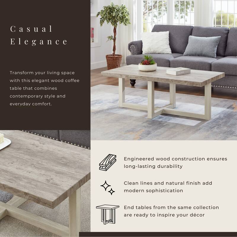Roundhill Furniture Luno Contemporary Coffee Table