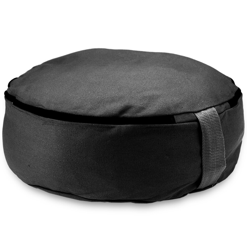 DM15 Black/Grey Zafu Meditation/Yoga Cushion with Carrying Handle 