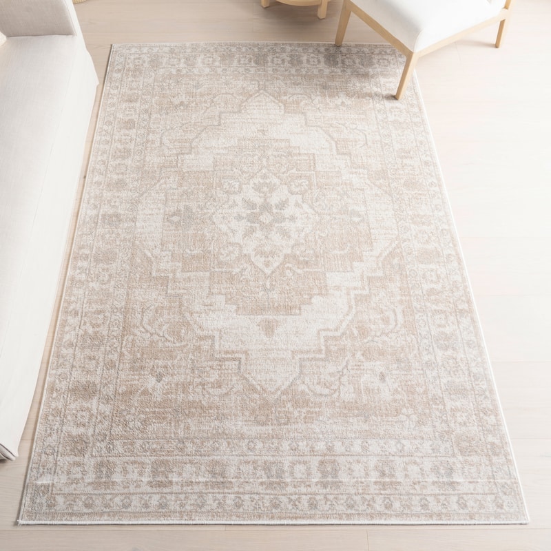 Nuloom Zillah Traditional Medallion Area Rug - 4' x 6' - Beige - Rectangle