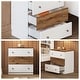 preview thumbnail 8 of 12, 3-Drawer Wooden Nightstand with Colorblock Design and Metal Handle