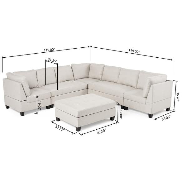 Findon Contemporary 6-piece Fabric Sectional by Christopher Knight Home ...