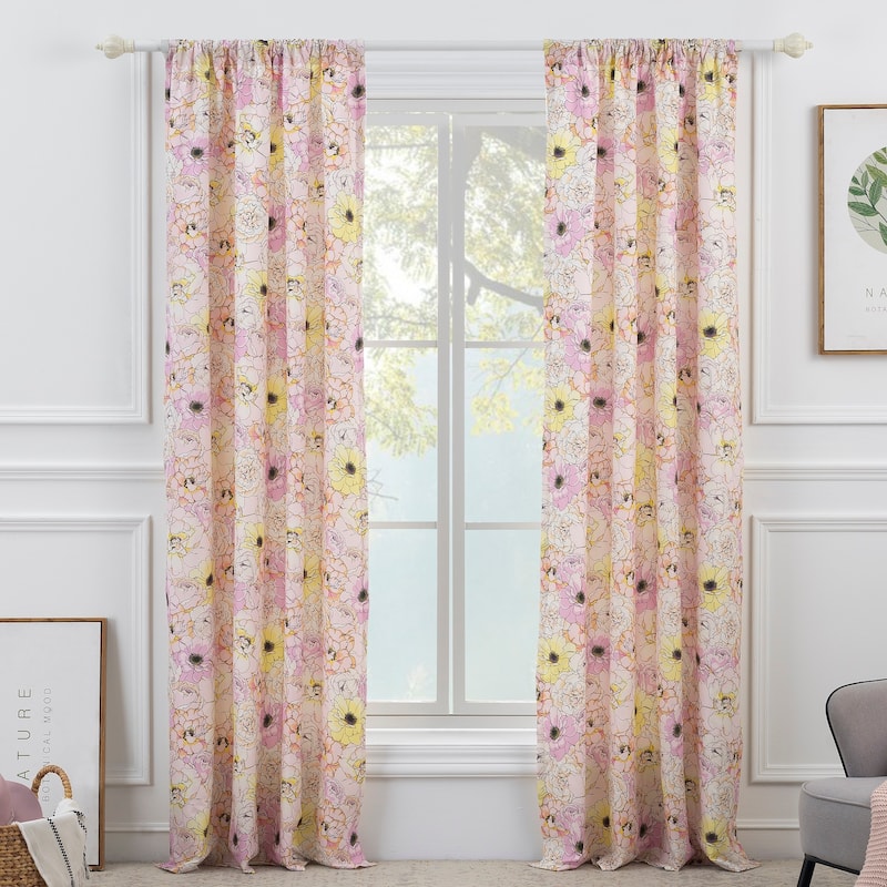 Greenland Home Fashions Misty Bloom 4-Piece Curtain Panel Set