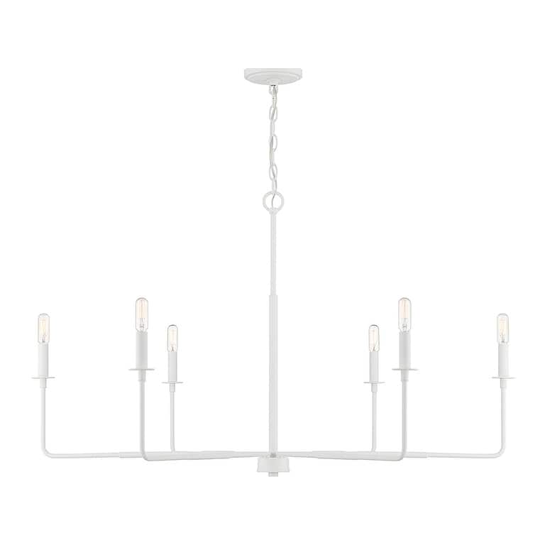 Salerno 6-Light Chandelier in Bisque White