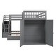 preview thumbnail 8 of 18, Versatility Galore Twin-Twin over Full L-Shaped Bunk Bed With 3 Drawers, Portable Desk and Wardrobe, Maximized space, Grey
