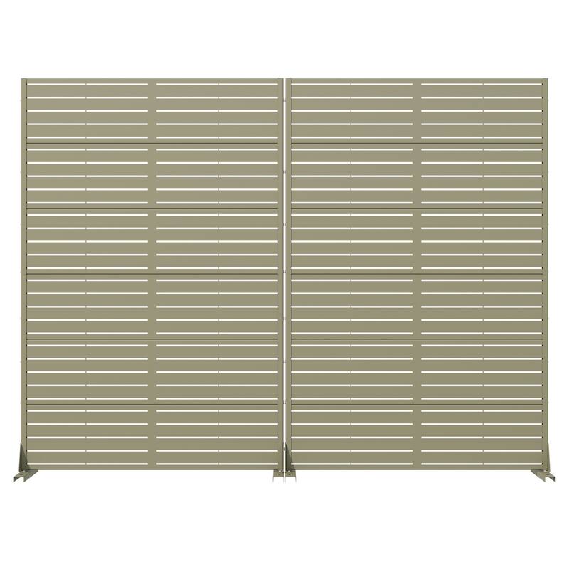 Outdoor Privacy Screen with Stand for Patio Garden Metal Fence Set of 2