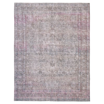 ECARPETGALLERY Hand-knotted Color Transition Grey Wool Rug - 9'4 x 12'5