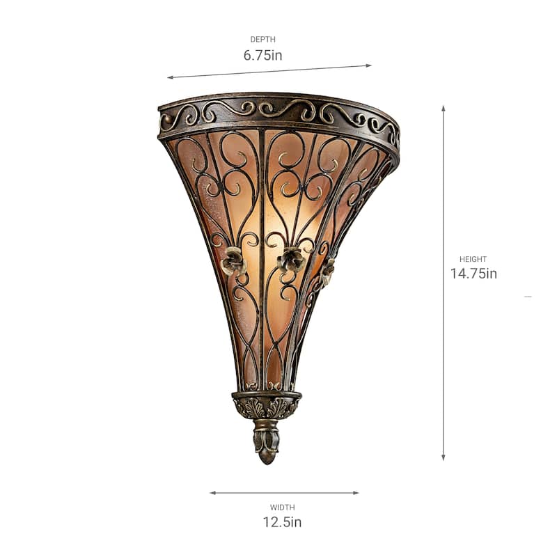 Kichler Lighting Marchesa Collection 1-light Terrene Bronze Wall Sconce