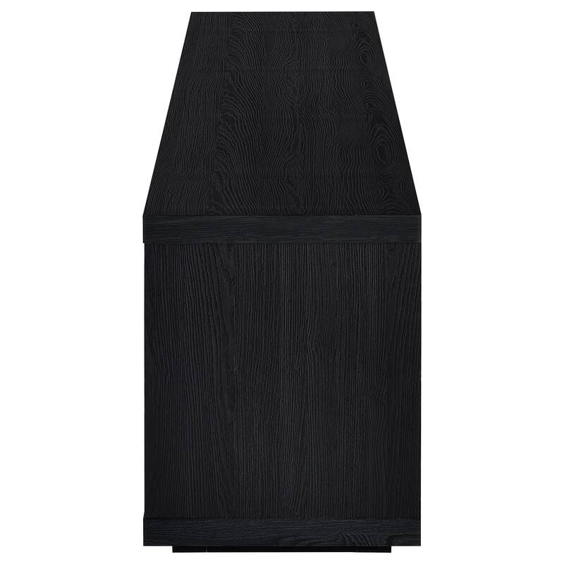 Deiter 79-Inch TV Stand Fireplace Media Console Black