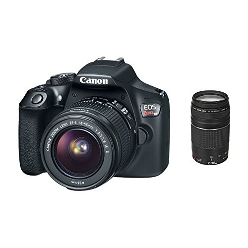 Canon EOS Rebel T6 Digital SLR Camera 18-55mm and 75-300mm Zoom Lenses