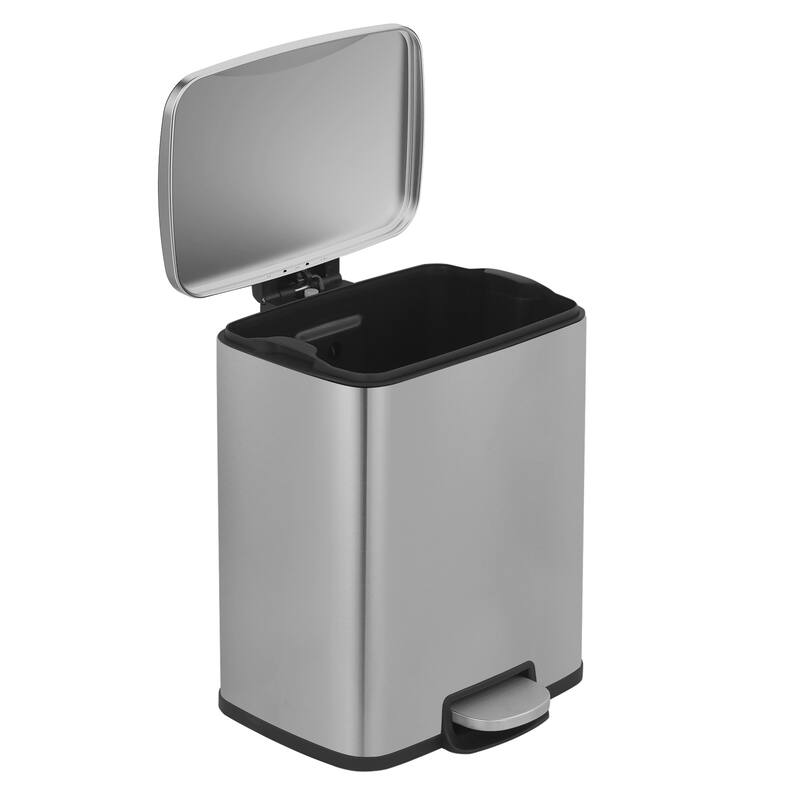 Innovaze 5.3 Gal./20 Liter Rectangular Stainless Steel step-on Trash Can for kitchen