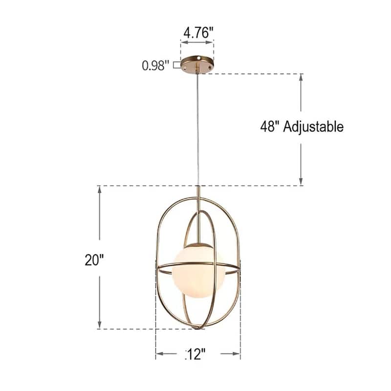 1-Light Ellipse Bronze Gold Single Pendant, Sci-fi Futuristic Design - Bronze gold