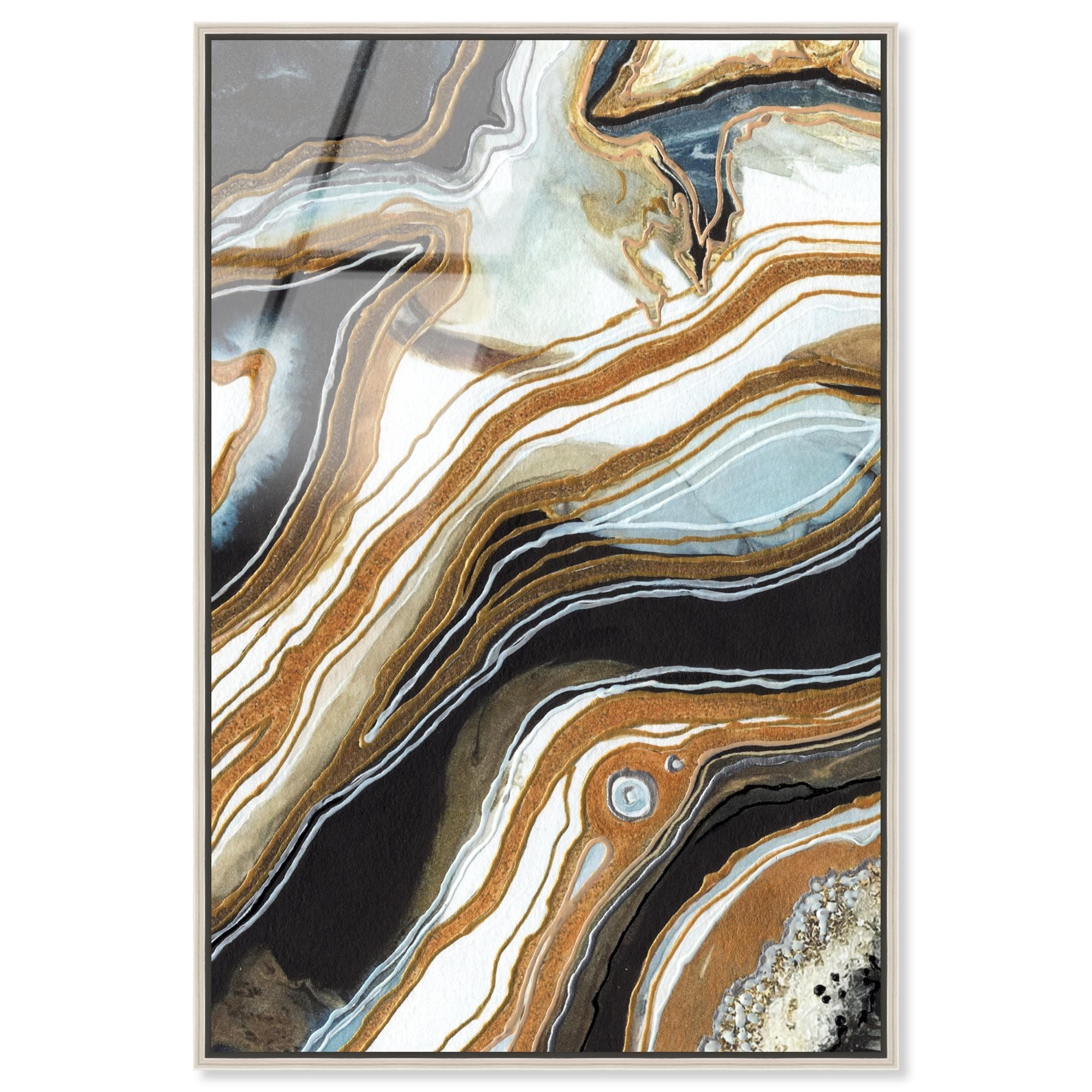 Black and Gold I Mineral Framed Acrylic Wall Art by Art Remedy