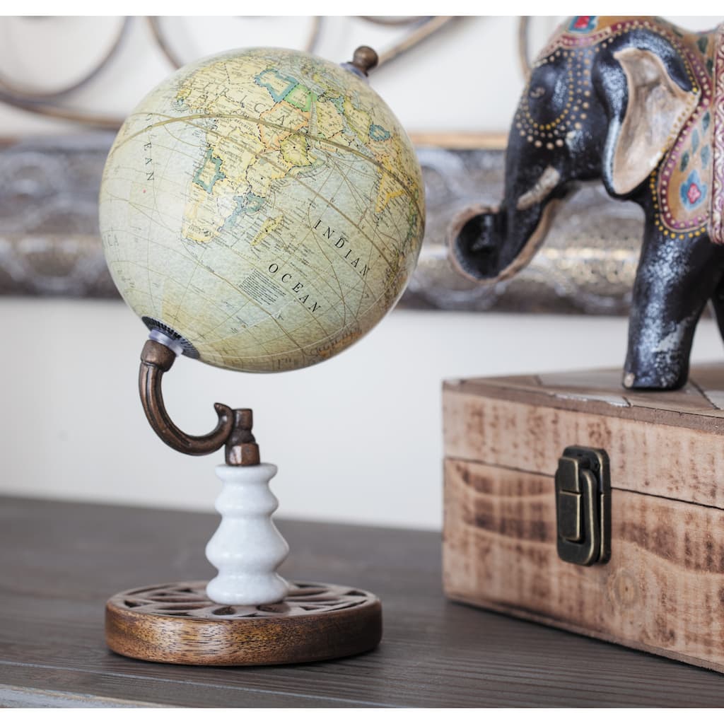 White, Blue or Black Marble Globe - 7 x 7 x 11Round