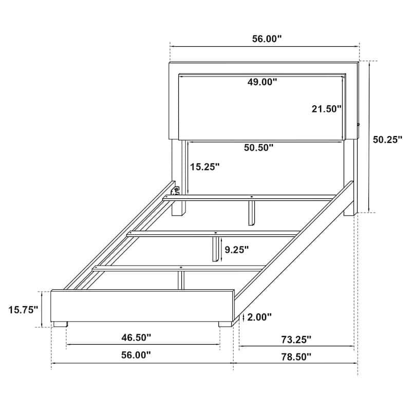 Marceline Contemporary Wood LED Panel Bed
