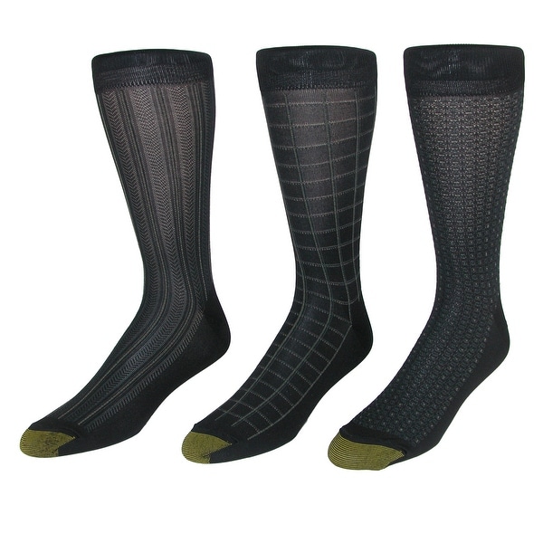 Gold Toe Men's Fashion Moisture Control Dress Socks (3 Pair Pack)