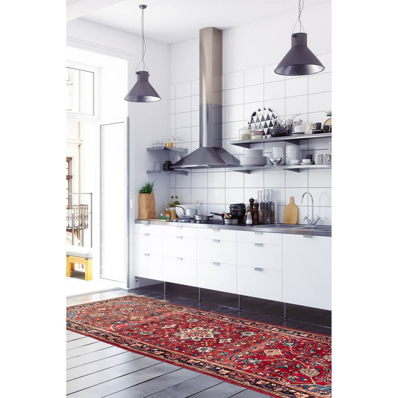 ECARPETGALLERY Hand-knotted Anadol Red Wool Rug - 3'7 x 11'10