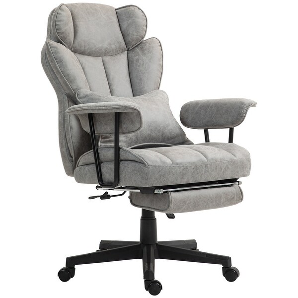 400lb Capacity Wide Seat Office Chair with Adjustable Height Retractable Footrest and Ergonomic Lumbar Support Bed Bath Beyond 42498481