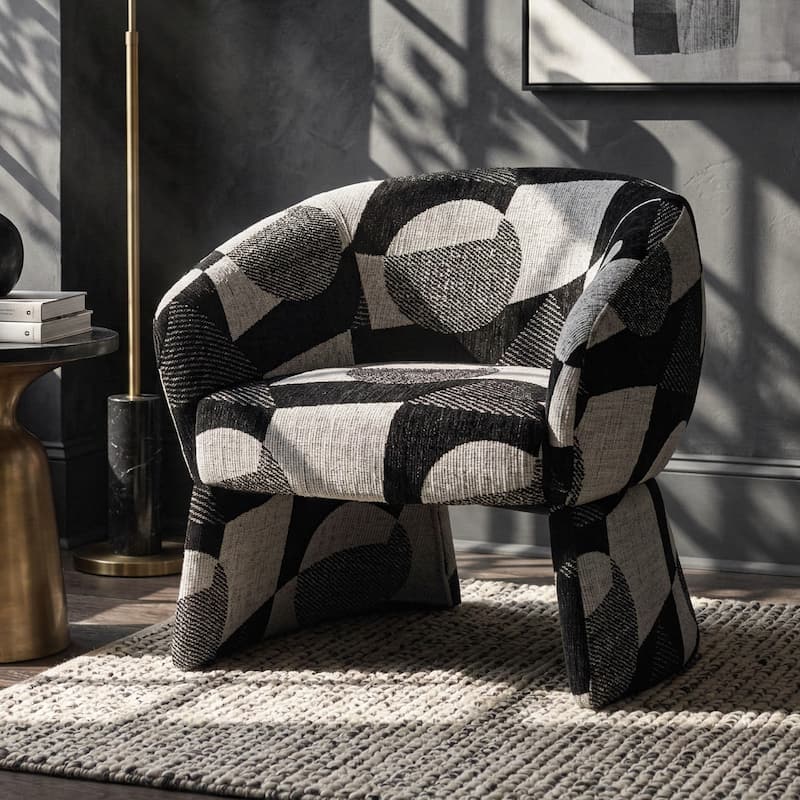 Furniture of America Premier Modern 31-inch Premium Upholstered Barrel Fully Assembled Accent Chair - Obsidian Black