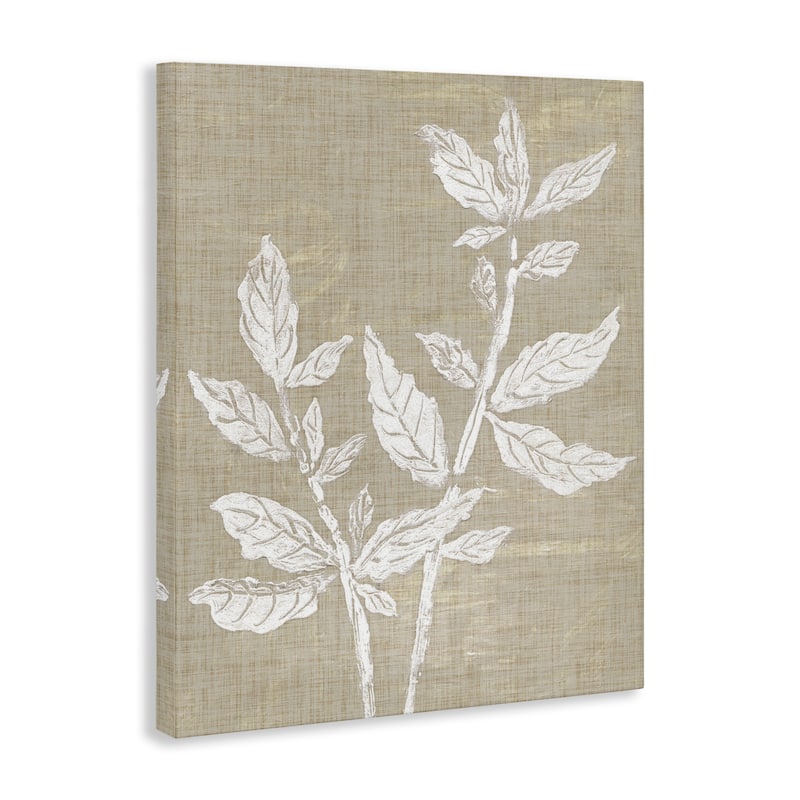 Stupell Boho Leaves on Natural Pattern Canvas Wall Art Design By Melissa Wang
