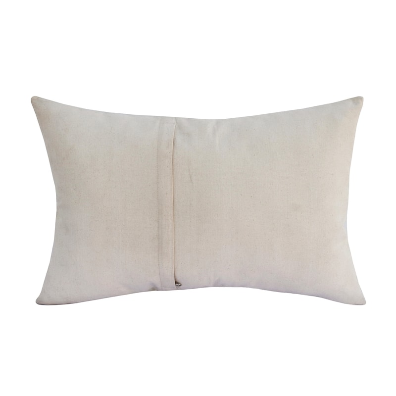 Sevita Ivory Patchwork Faux Leather Rectangular Lumbar Pillow