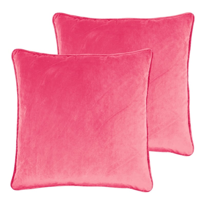 Sherry Kline Glendon Velvet Corded Edge pillow, zippered with Polyester Insert (Set of 2) - Fuschia Pink