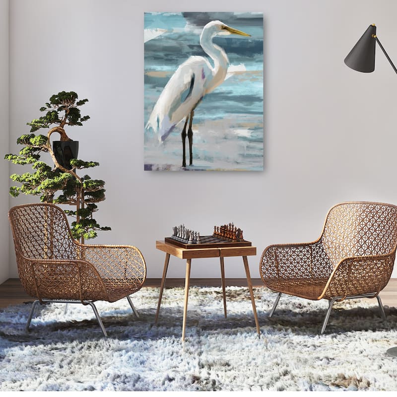 Sunday Egret By Studio Arts Canvas Art Print