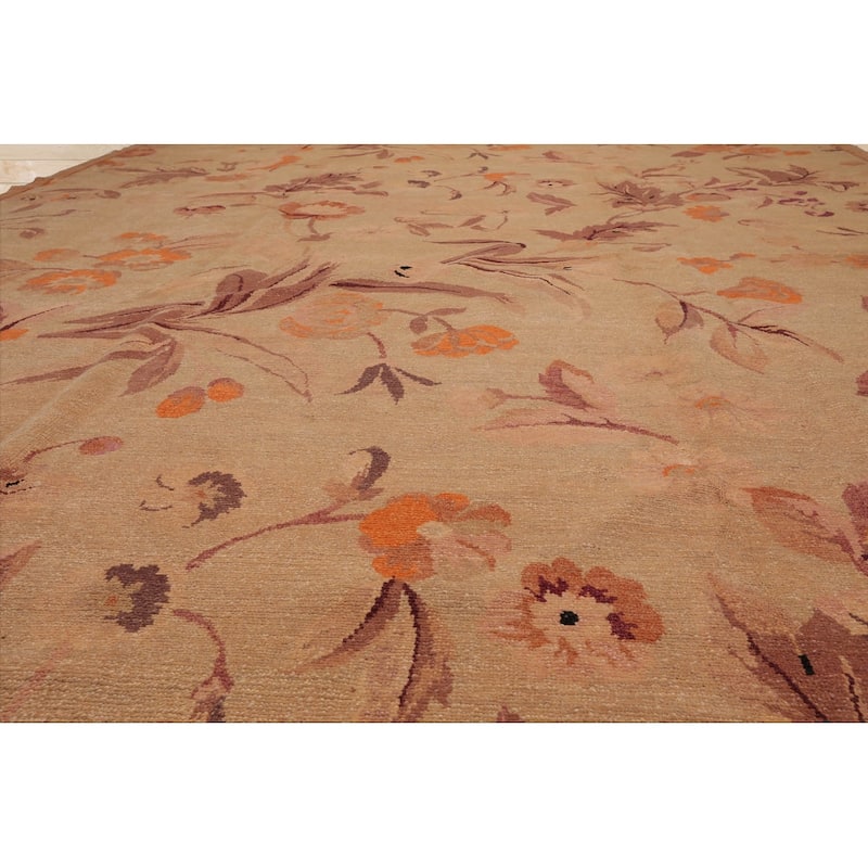 Hand Knotted Michaelian & Kohlberg Tan Tibetan Wool Oriental Area Rug - 9' 1'' x 11' 11''