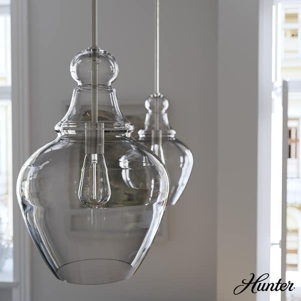 slide 2 of 10, Hunter Maple Park 1 Light Pendant - Kitchen Island, Dining room, Entry - Modern Farmhouse, Transitional, Contemporary Brushed Nickel