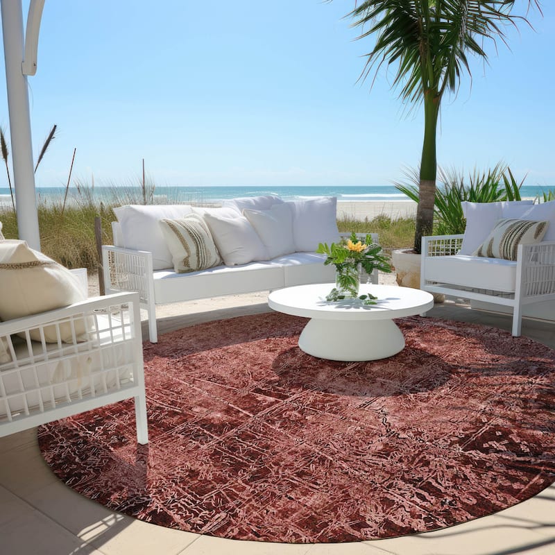 Rari Contemporary Abstract Weather Resistant Versatile Elegance Outdoor Rug