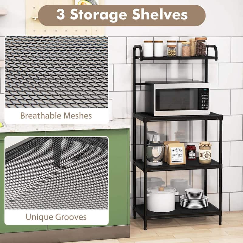 Costway 4-Tier Baker's Rack Microwave Oven Stand Shelves Kitchen - See Details