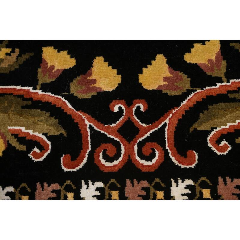 Wool/ Silk Vegetable Dye Aubusson Oriental Area Rug Handmade Carpet - 5'11" x 8'1"